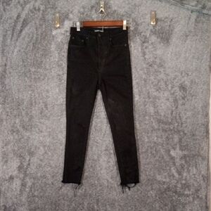 Denim Forum The Lola High Rise Skinny Crop Womens Aritzia Raw Hem  Size 27